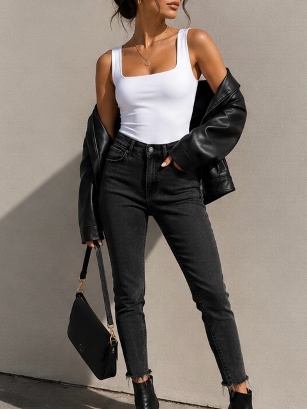 Vince Camuto Black Ankle Crop High-Rise Jeans